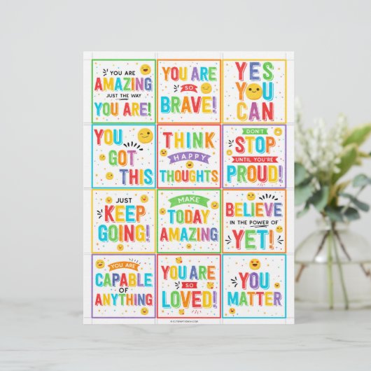 Motivatie Lunch Box Notities kinder Lunchbox kaart (Staand voorkant)