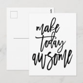 Motivatie Maak Vandaag Geweldige Script Wit Briefkaart (Voorkant / Achterkant)