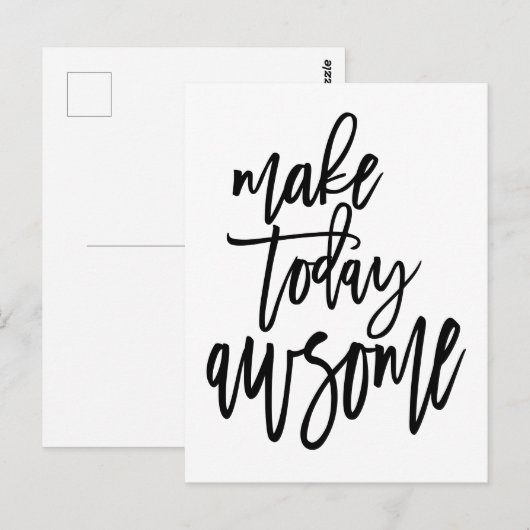 Motivatie Maak Vandaag Geweldige Script Wit Briefkaart (Voorkant / Achterkant)
