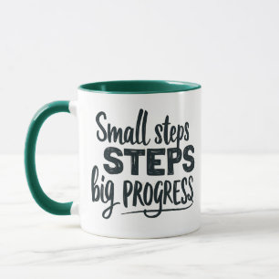 Motivatie mantra: kleine stappen, grote vooruitgan mok