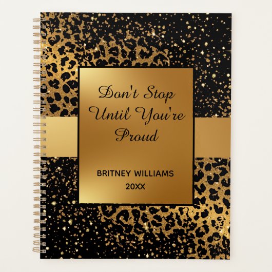 Motivatie Marmeren luipaardpatroon bruin zwart Planner (Voorkant)