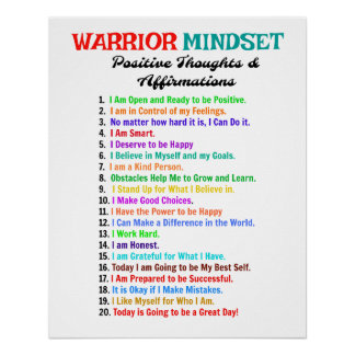 MOTIVATIE MINDSET AFFIRMATIES POSTER