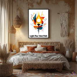 Motivatie minimalistische Abstracte fakkelkunst Poster