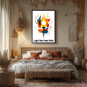Motivatie minimalistische Abstracte fakkelkunst Poster