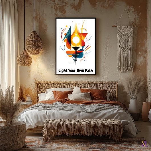 Motivatie minimalistische Abstracte fakkelkunst Poster