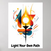 Motivatie minimalistische Abstracte fakkelkunst Poster (Voorkant)