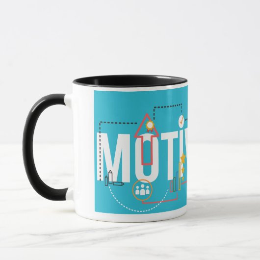 Motivatie – Modern Minimalistisch Typografieontwer Mok (Links)