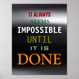 Motivatie mogelijk Citaat donkergrijs Poster