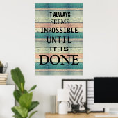 Motivatie mogelijkheden Quote Abstract hout Poster (Thuiskantoor)