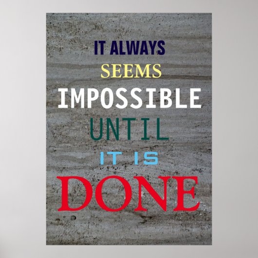 Motivatie mogelijkheden Quote Grey Wall Poster (Voorkant)