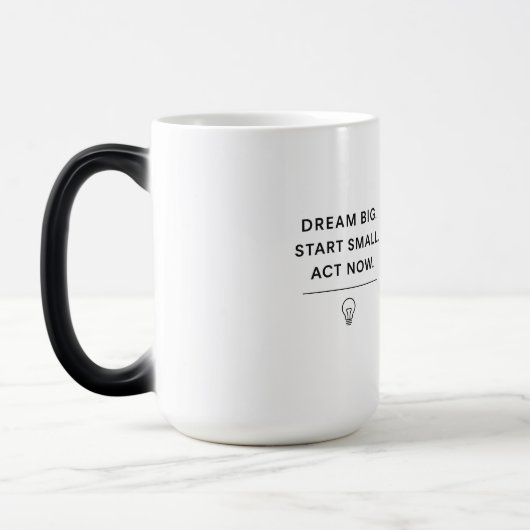 Motivatie Mok - Dream Big. Begin klein. Nu handele (Links)