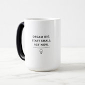 Motivatie Mok - Dream Big. Begin klein. Nu handele (Voorkant links)