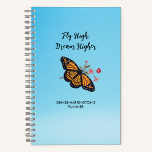Motivatie Monarch Butterfly Kleurrijke Hemelblauw Notitieboek