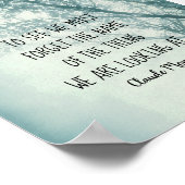 motivatie Monet quote blauwe natuur kunst Poster (Hoek)