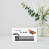 Motivatie monogram voor driepijlervlinder visitekaartje (Staand voorkant)