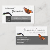 Motivatie monogram voor driepijlervlinder visitekaartje (Voorkant / Achterkant)