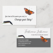 Motivatie monogram voor driepijlervlinder visitekaartje (Voorkant / Achterkant)