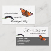 Motivatie monogram voor driepijlervlinder visitekaartje (Voorkant / Achterkant)