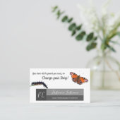 Motivatie monogram voor driepijlervlinder visitekaartje (Staand voorkant)