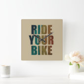 Motivatie mountainbiken citaat vierkante klok (Huis)