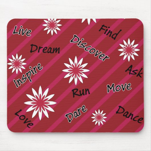 Motivatie mousepad van roze en witte bloem muismat (Voorkant)