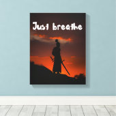 Motivatie muurkunst - gewoon ademen canvas afdruk (Insitu (Houten vloer))