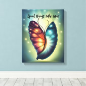 Motivatie muurkunst - Goede dingen kosten tijd Canvas Afdruk (Insitu (Houten vloer))