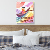 Motivatie muurkunst - Kies een gelukkig leven Canvas Afdruk (Insitu (Slaapkamer))