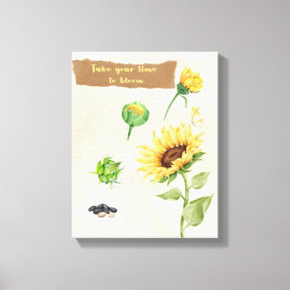 Motivatie muurkunst - Neem de tijd om te bloeien Canvas Afdruk