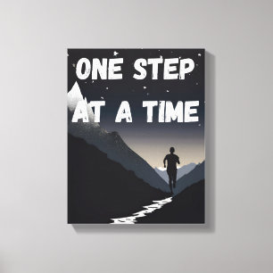 Motivatie muurkunst - stap voor stap canvas afdruk