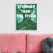 Motivatie muurkunst - sterker dan het Storm Canvas Afdruk (Insitu (Woonkamer))