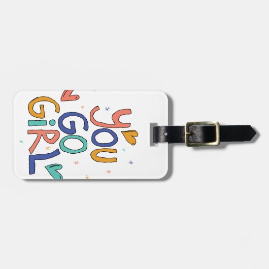 Motivatie 'n kindermeisje dat je naar het meisje g bagagelabel (Voorkant horizontaal)