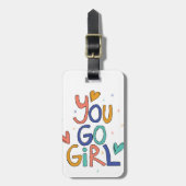 Motivatie 'n kindermeisje dat je naar het meisje g bagagelabel (Voorkant verticaal)