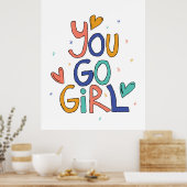 Motivatie 'n kindermeisje dat je naar het meisje g poster (Keuken)