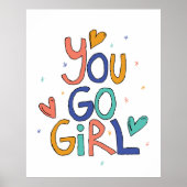 Motivatie 'n kindermeisje dat je naar het meisje g poster (Voorkant)