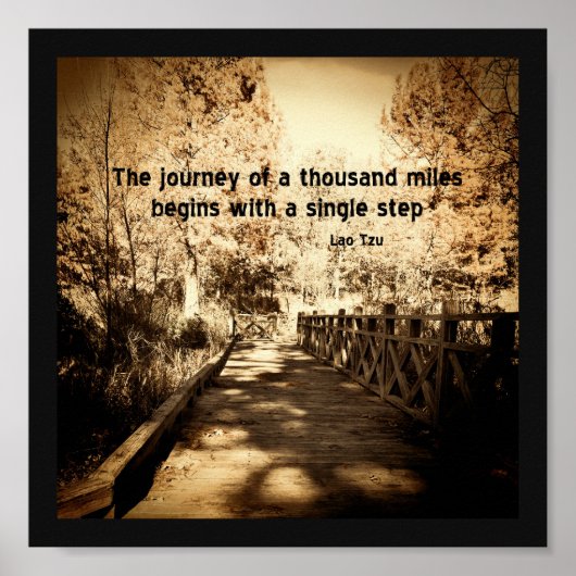 motivatie natuur poster zen quote op sepia (Voorkant)