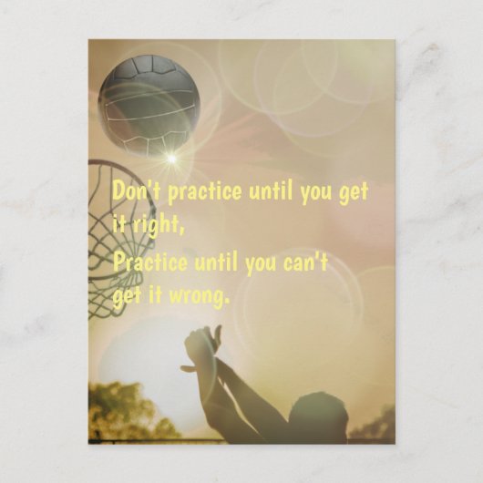 Motivatie Netball Afbeelding met Quote Briefkaart (Voorkant)