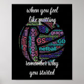 Motivatie Netball Quote Poster (Voorkant)
