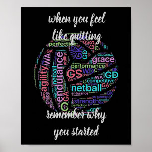 Motivatie Netball Quote Poster