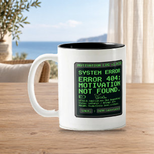 Motivatie Niet Gevonden Retro Computer Mok
