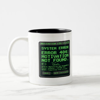 Motivatie Niet Gevonden Retro Computer Mok