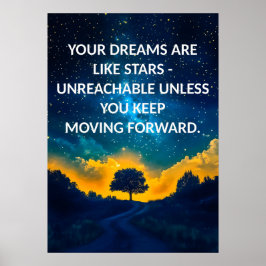 Motivatie Night Sky Typography Poster