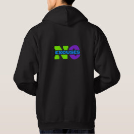 Motivatie 'No Excuses' Black Hoodie voor Heren