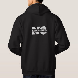 Motivatie 'No Excuses' Black Hoodie voor Heren