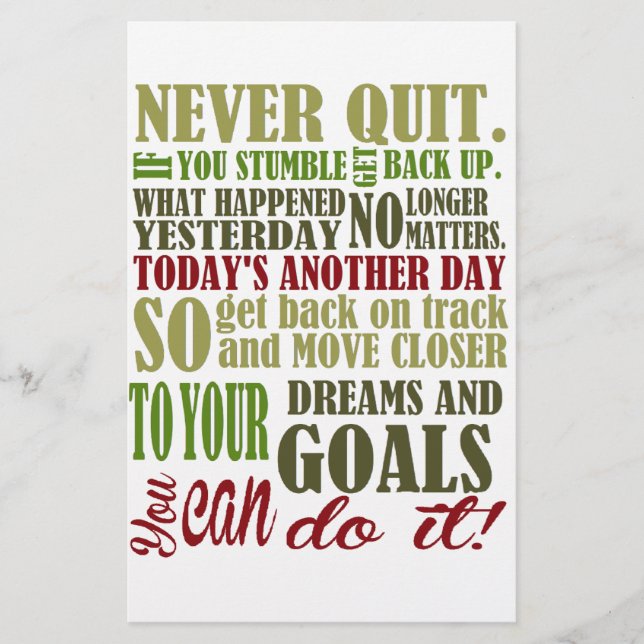 Motivatie: Nooit stoppen (Voorkant)