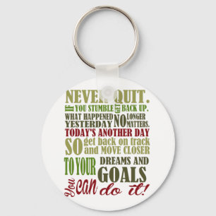 Motivatie: Nooit stoppen Sleutelhanger