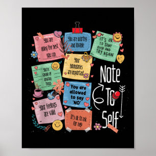 Motivatie noot om zelf positieve energie aan te mo poster