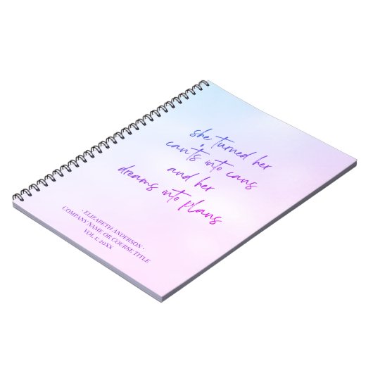 Motivatie Notitieboek Paars Meisjesscript (Linkerzijde)