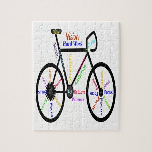 Motivatie of Inspirerend fietswoorden Legpuzzel (Verticaal)