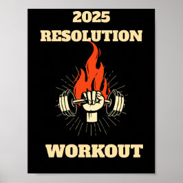 Motivatie offerte 2025 Resolution Workout Poster